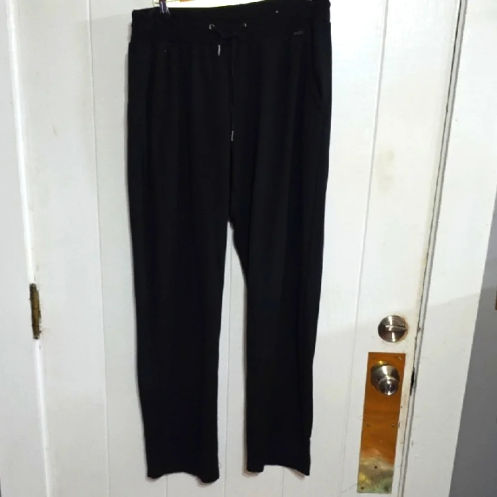 Eddie Bauer‎ Men's? Pajama/Lounge Pants Black Drawstring Pockets Sz L EUC